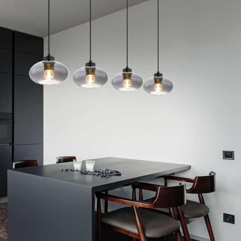 EGLO Cregan Pendelleuchte – Industrie-Design, Schwarz/weiß, Max. 110 Cm, E27