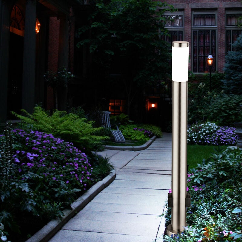 Edelstahl Outdoor Set Steckdosen LED Strom Watt Verteiler 7 2er Energie 2-Fach