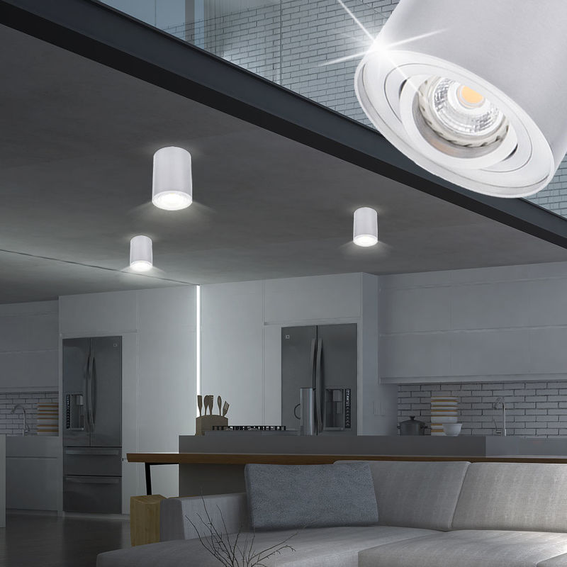 LED 5 Watt Decken Wohnraum Leuchte Beleuchtung 1-flg UP Zylinder Alu