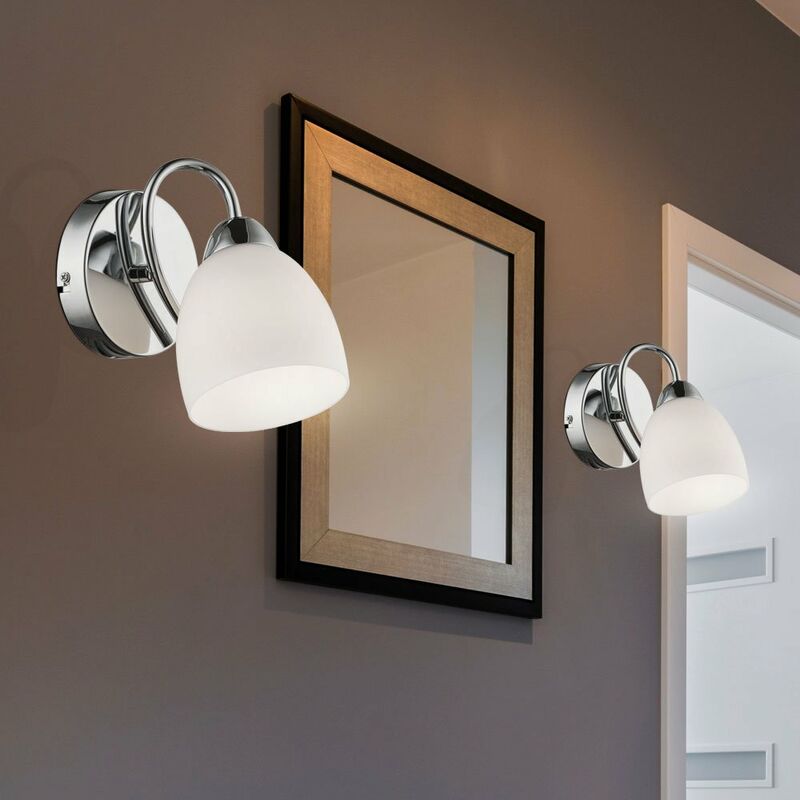 Design Wand beweglich Strahler Leuchte Wohn Zimmer Spot weiß Lampe Beleuchtung Chrom