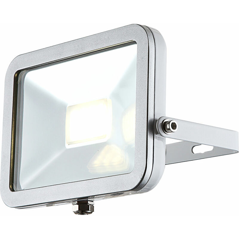 LED Außenlampe Wandleuchte schwenkbar BxH verstellbar, LED, Lampe, 15,2x13 silber, Gartenstrahler Aluminium Glas, 1x Baustellen cm