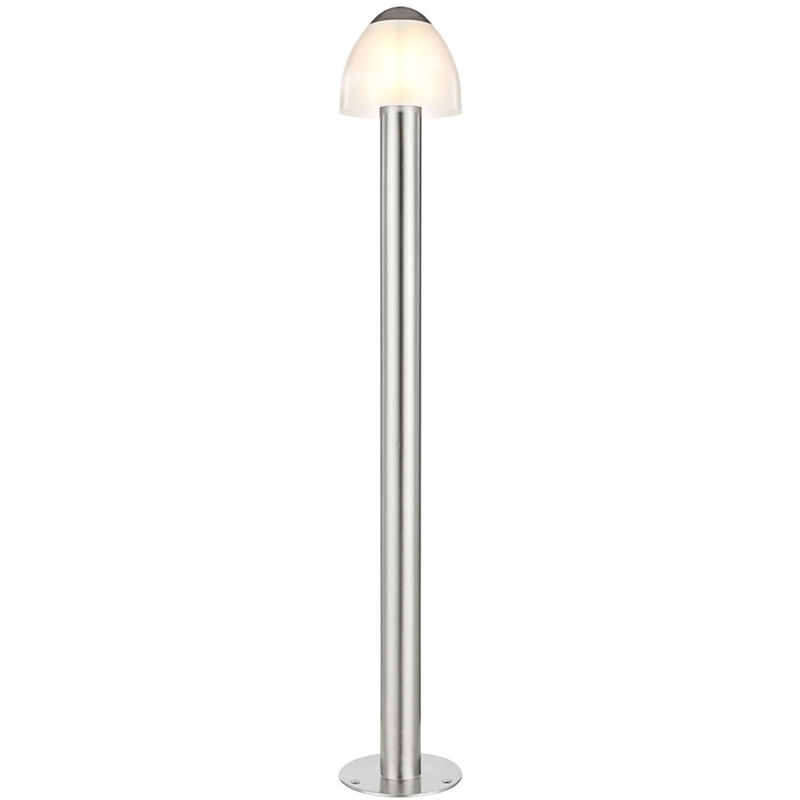 Gartenlampe, 11W opal, DxH Globo 720lm Wegelampe Außenstehleuchte warmweiß, 34255 Kunststoff Edelstahl cm, 15x92 silber Stehlampe