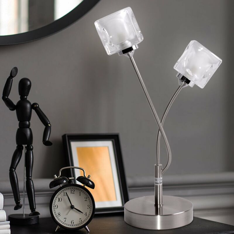 LED Luxus Klemm Strahler silber Wohn Zimmer Lese Leuchte Tisch Lampe flexibel 