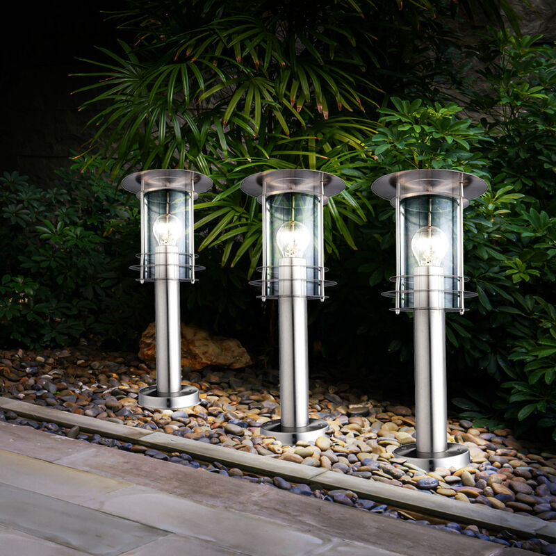 2x LED Edelstahl Lampen Solar Leuchten Haus Wand Strahler Außen Beleuchtung IP44 