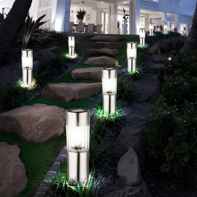 LED Solar Steck Lampe Veranda Hof Beleuchtung Garten Außen Tisch Leuchte kupfer 