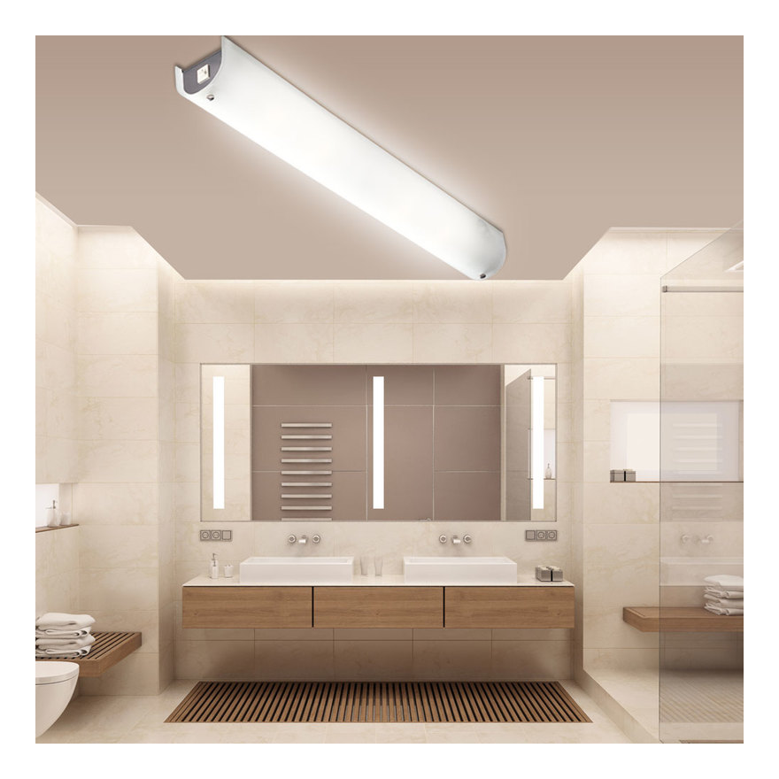 Luxus Chrom LED Wand Leuchte Bade Zimmer Beleuchtung Glas Strahler schwenkbar 