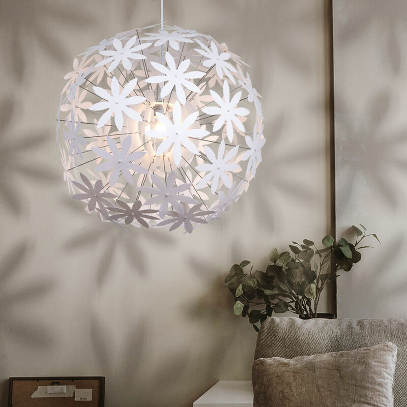 Pendelleuchte mit Blüten zum Zusammenstecken E27 LED warmweiß, Wohnzimmer Deckenlampe Hängelampe Hängeleuchte, 60x150cm, LED Pendellampe Schlafzimmer