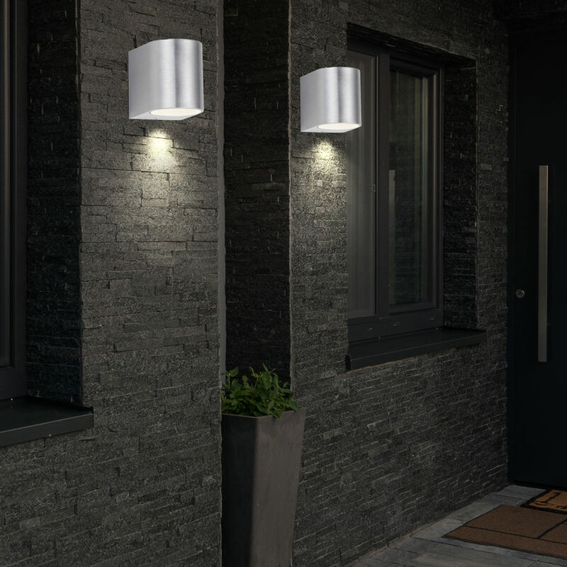 Globo 34180 LED Außen-Wandleuchte Aus Aluminium – Grau, IP44, 4,2 Watt, Warmweiß, Für Garten & Fassade