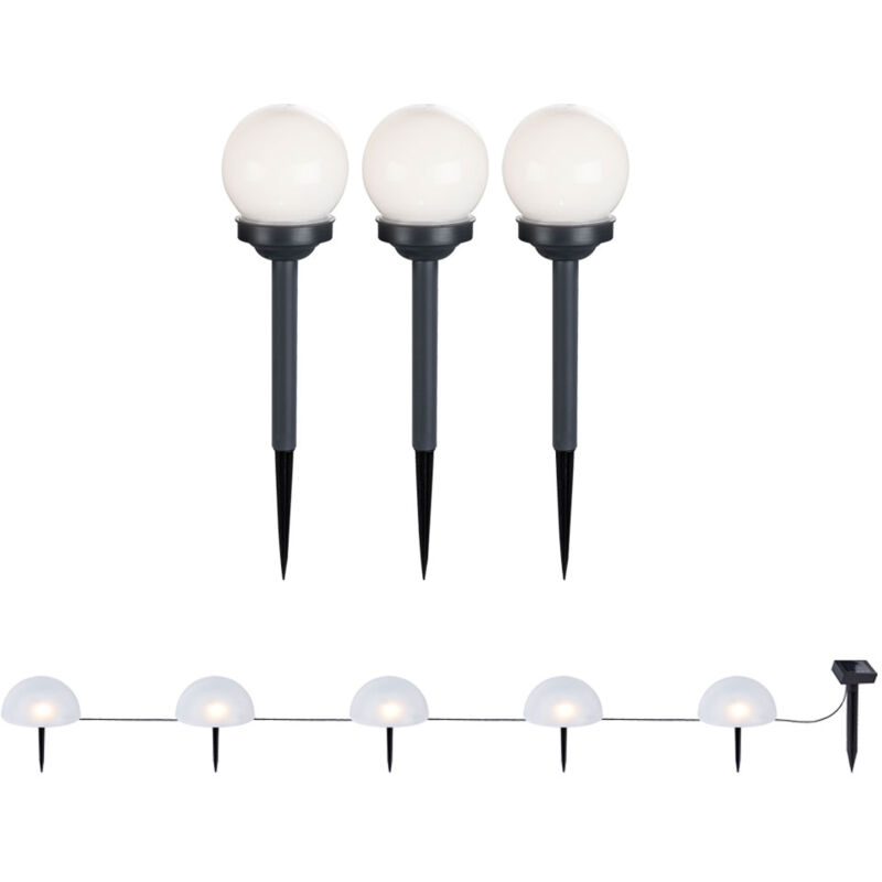 4 x LED Außen SOLAR Steck Leuchten Kugel Garten Wege Lampen Erdspieß  H 33.5 cm 