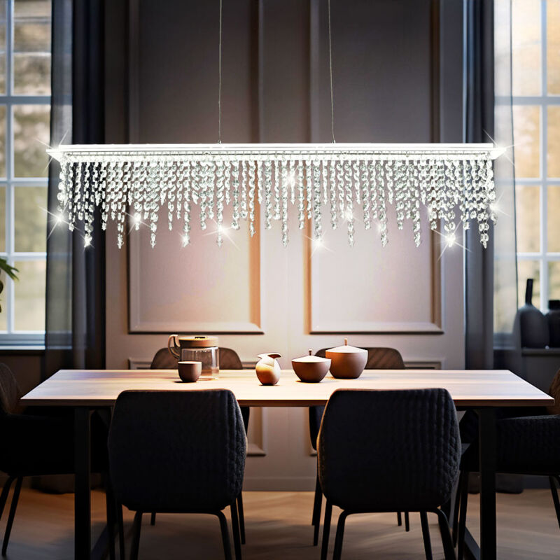COCOL Pendelleuchte LED Dimmbar Mit Fernbedienung – Moderner 5-Ring-Kronleuchter, Höhenverstellbar