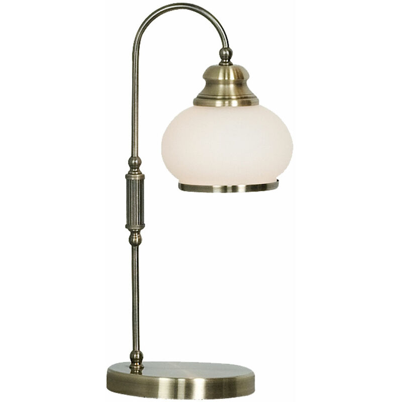 Retro Nacht Tisch Leuchte Glas Strahler braun Lese Lampe Wohn Zimmer Beleuchtung
