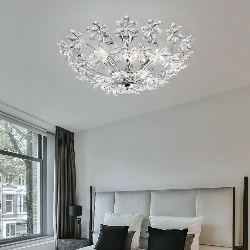 Decken LED Blüten Muster Kristall-Glas Leuchte Lampe Design Wohn Schlaf Zimmer 