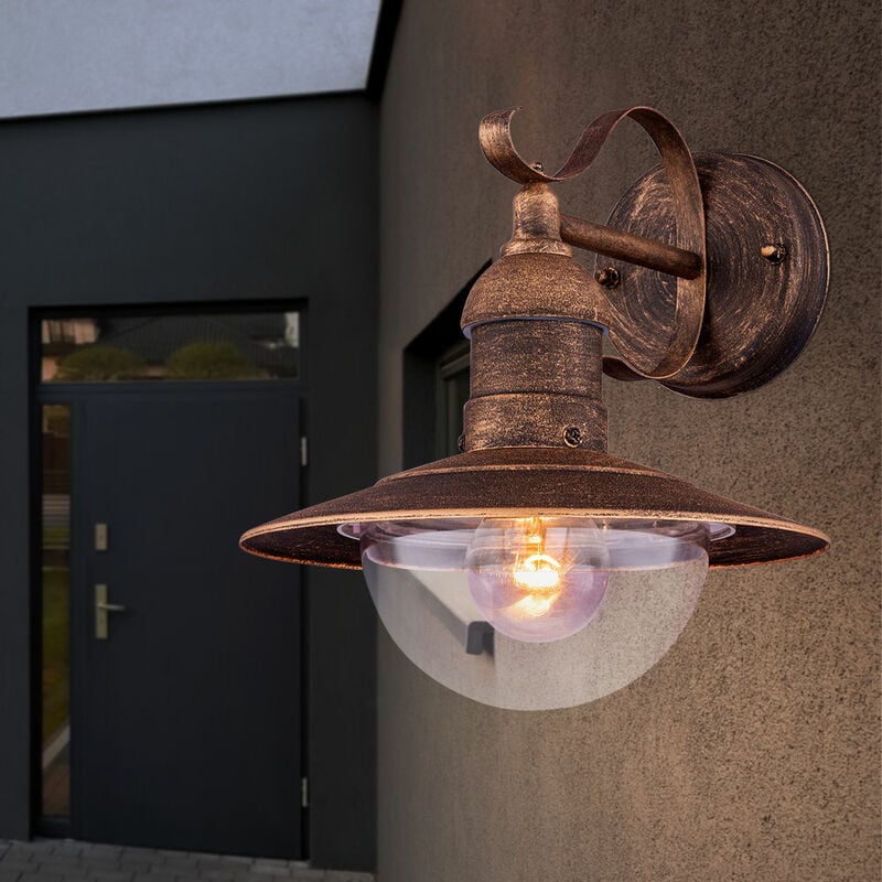 Außen Wand Spot Lampe Leuchte Beleuchtung Vintage Garten Licht Weg EDELSTAHL Retro Hof