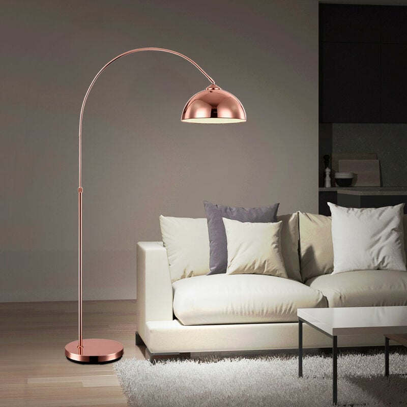 Zimmer Wohn- Höhenverstellbar Schlaf- LED Leuchte Kupfer-Farbe Lampe Ess- Beleuchtung Steh Stand Bogen