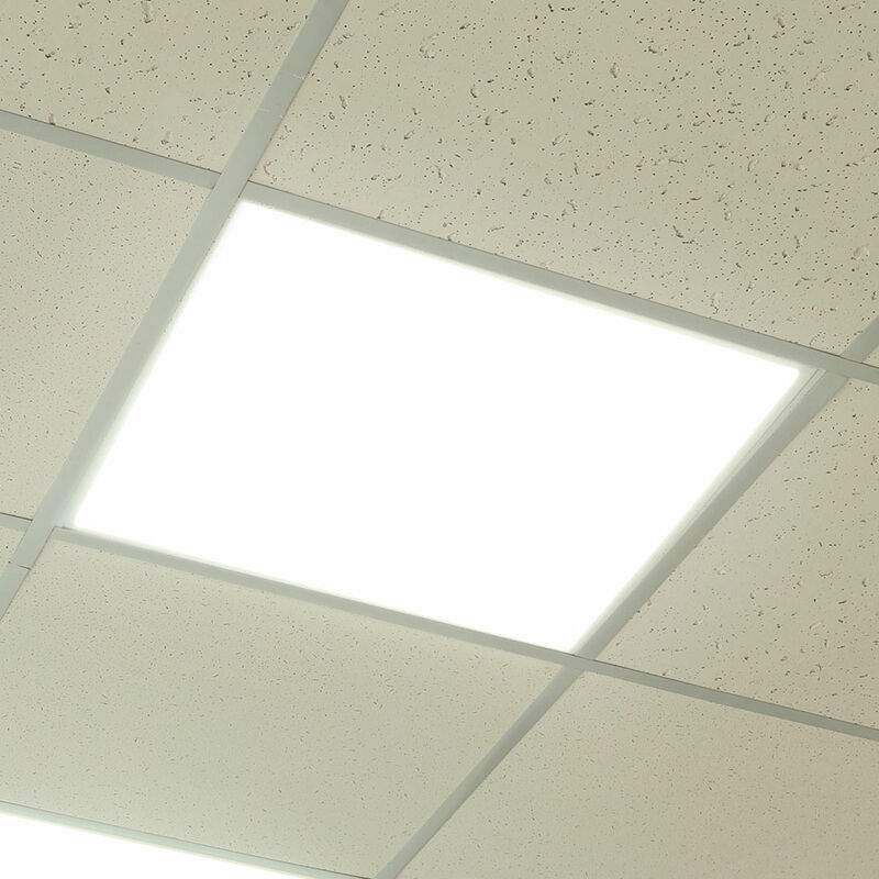 LED Einbaustrahler flach LED Einbaupanel quadratisch Einbau Deckenstrahler LED  Deckenleuchte weiß, Aluminium, 36W 4320lm Tageslichtweiß, LxBxH  59,5x59,5x3,3 cm, 6er Set