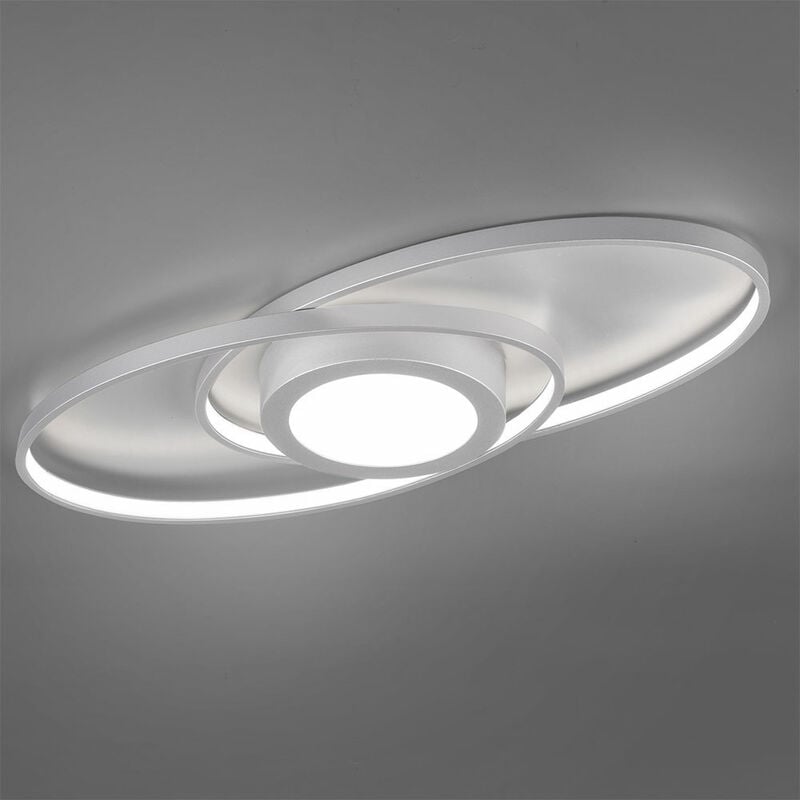LED Design Decken Lampe Switch DIMMER Wohn Ess Zimmer Beleuchtung Flur  Lampe silber REALITY R62991187 | Deckenlampen