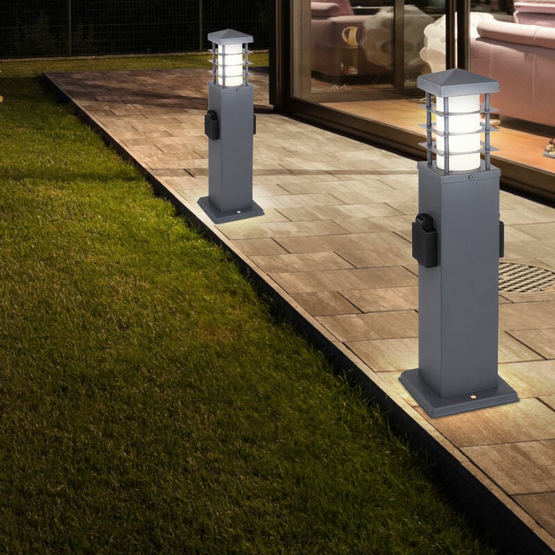Smart LED Wege Lampe Steckdosen Garten Leuchte Sprachsteuerung App im Set  inkl. RGB LED Leuchtmittel