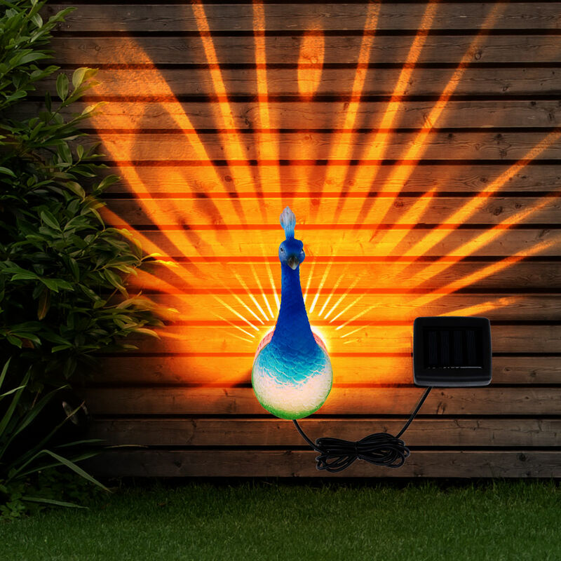 LED Solar Pflanz Ständer Außen Lampe Vogelbad Garten Veranda Dekoration grün 