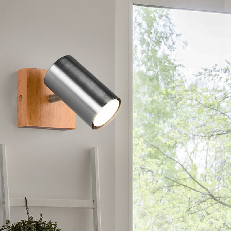 inkl. Zimmer im Leuchtmittel verstellbar Beleuchtung Lampe LED Spot Leuchte Holz Strahler Flur Ess Set Wand