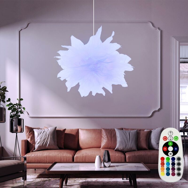 8,5W DxH LED, Design dimmbar Wohnzimmer Textiltüchern, RGB 806lm mir 45x120 cm Hängeleuchte mit warmweiß, Pendelleuchte Farbwechsel Fernbedienung Pendellampe Hängelampe