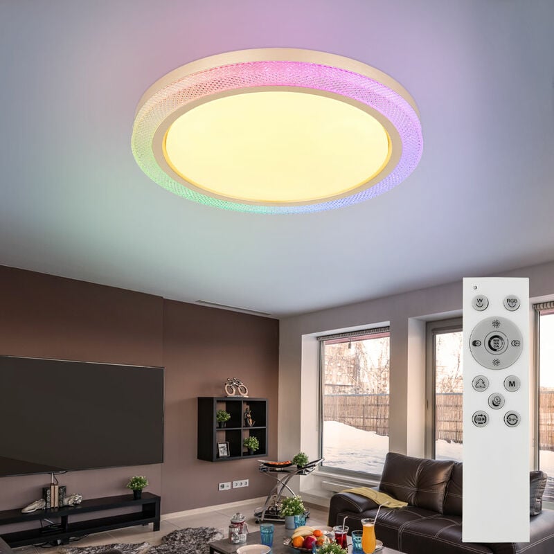 Deckenleuchte Dimmbar RGB-Farbwechsler Dimmbar D 50,5cm Fernbedienung Nachtlicht