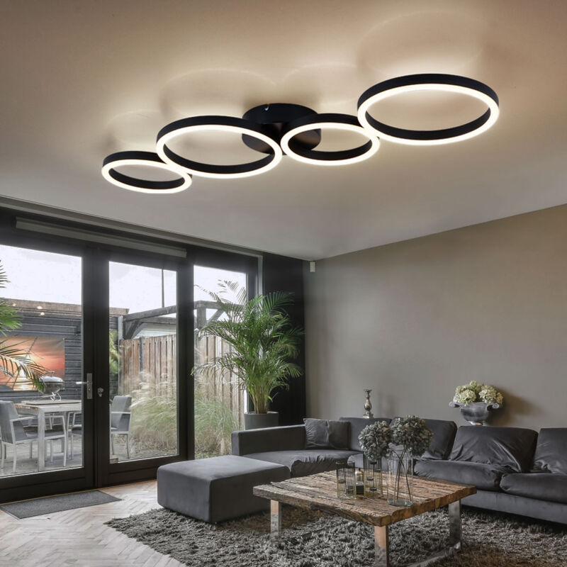 LFLA 90 Cm Moderne LED Deckenleuchte Dimmbar Mit Fernbedienung – Rechteckiges Design Für Wohnzimmer, Schlafzimmer & Esszimmer