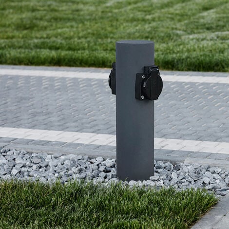Steckdosensäule Outdoor 2 Fach Gartensteckdose für den Außenbereich