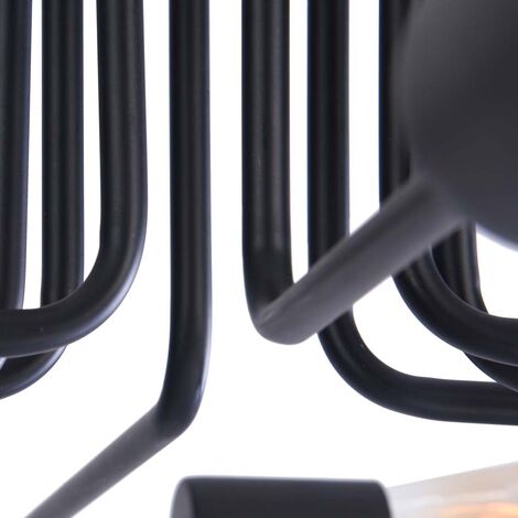 Deckenlampe Deckenleuchte Wohnzimmerlampe Esszimmerlampe 8 flammig schwarz E27