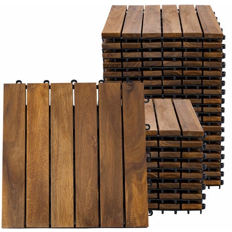 Holzfliese Akazie 30 x 30 cm Terrassenplatten Klicksystem Außen