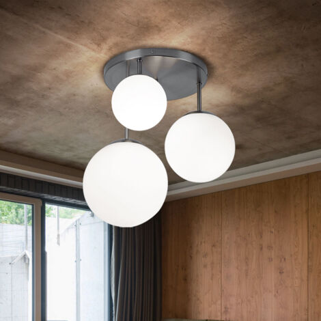 Deckenlampe Wohnzimmerleuchte Kugel Deckenleuchte Glas satiniert
