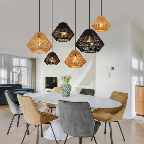 IDEGU 3-flammige Pendelleuchte Im Industrie-Design – Dreieckige Metall-Schirme, Schwarz, Verstellbar, E27, Für Küche, Wohnzimmer & Café