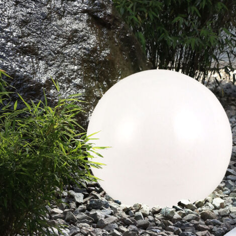 Solarlampen für Außen Kugel Gartenleuchte Erdspieß Kugelleuchte Solar 30 cm LED Solarkugel für den Garten, weiß silber, 4x LED warmweiß, DxH 30x66,5 cm