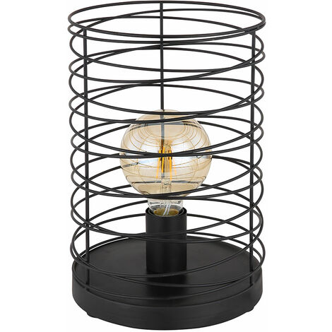 Tischlampe dimmbar mit Fernbedienung Nachttischlampe LED Tischleuchte Käfig  Design schwarz Wohnzimmerlampe, RGB Farbwechsel, Metall, 8,5W