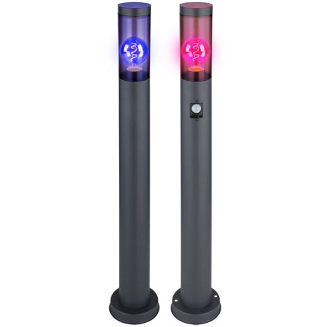 Smart Gartenstehleuchte Mit Bewegungsmelder & 2 Steckdosen – Dimmbare RGB LED, App/Sprachsteuerung, IP44, 60 Cm Hoch