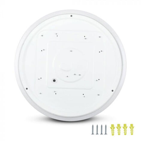 LED Deckenlampe Deckenleuchte Wohnzimmerleuchte Esszimmerlampe Küchenleuchte, Kunststoff weiß rund, Abstrahlwinkel 120°, 24W 2600lm 3in1 Lichtfarbe, D 35 cm