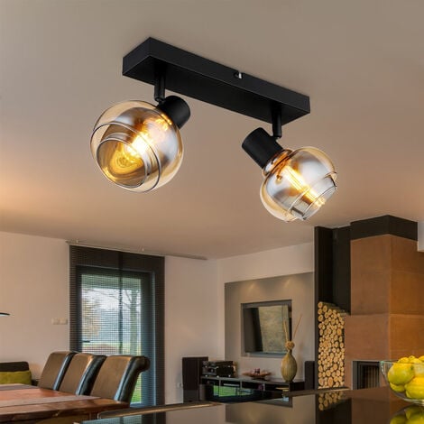 Deckenleuchte Deckenlampe Spots Wohnzimmerleuchte beweglich 2-Flammig Schwarz