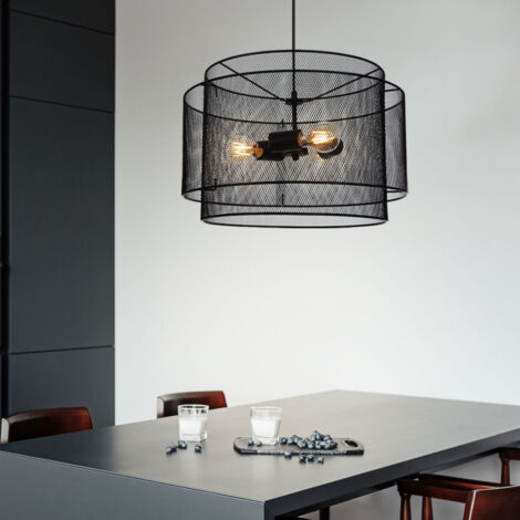 RGB LED Pendellampe, Metall schwarz, Gitterschirme, H 120 cm | ETC Shop RGB LED Pendellampe, Metall schwarz, Gitterschirme, H 120 cm | ETC Shop