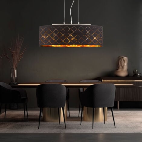 Wohnzimmerlampe in Schwarz-Gold