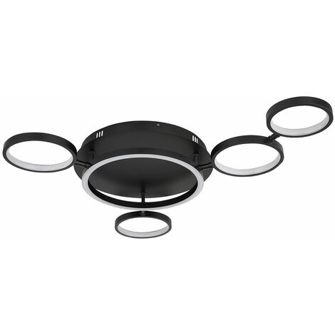 Lucande LED-Deckenlampe Tillian, schwarz/gold, 50cm, dimmbar