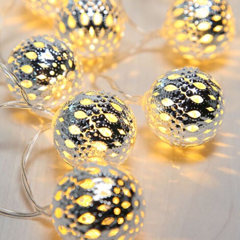 20x LED Kupfer Kugel Lichter Kette XMAS Deko Beleuchtung Weihnachten
