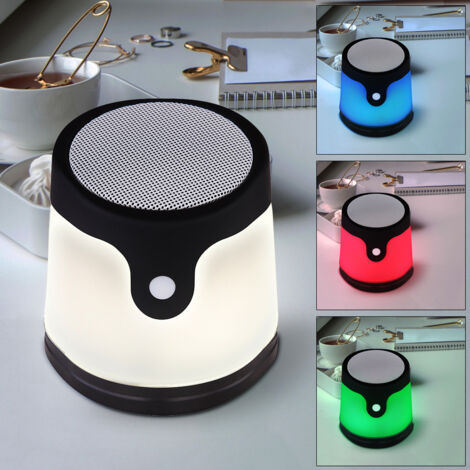 Lunartec 2in1 Bluetooth-Lautsprecher & LED-Tischleuchte – 6 Watt, 160 Lumen, RGB-Farbwechsel, 10 Std. Laufzeit