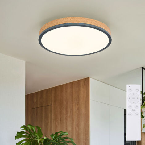 BININBOX Deckenlampe Aus Eiche – 50 Cm Ø, 36 W, Dimmbar, 3 Lichtfarben, Rustikal