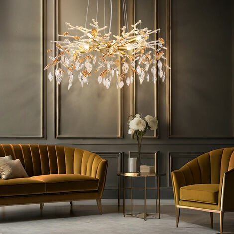 Bmf-versand Kronleuchter Gold - 5-flammig Mit Acrylkristallen