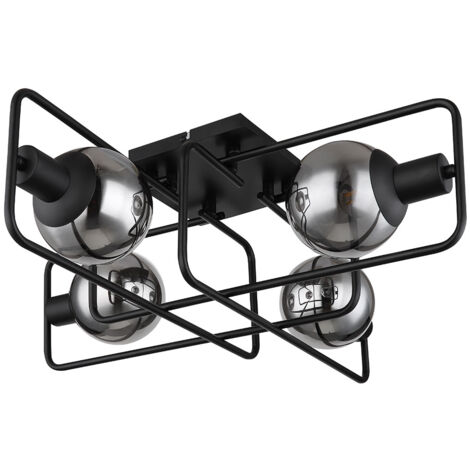 IDEGU Retro Deckenleuchte In Schwarz – Industriell Käfigdesign, E27 Fassung | Für Wohnzimmer, Flur, Schlafzimmer