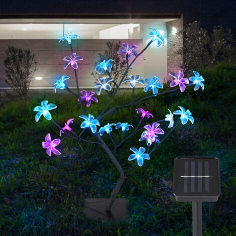 Lunartec Solar-Lichterstrauch – 8 Farbige LED-Blüten, 50 Cm Hoch, Mit Erdspieß, Für Garten & Balkon, IP44