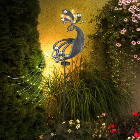 ALLADINBOX Pfau-Statue Aus Metall – Garten-Deko Für Draußen & Drinnen (89 Cm, Bunt, Handbemalt)