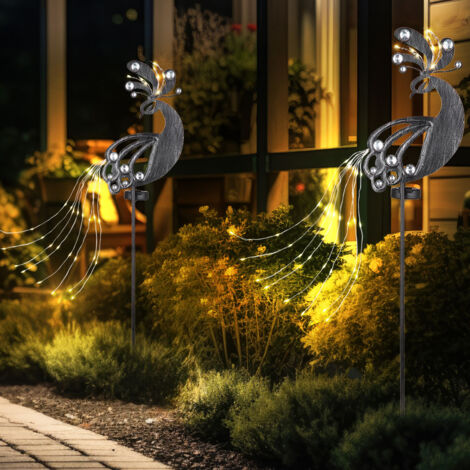 ALLADINBOX Pfau-Statue Aus Metall – Garten-Deko Für Draußen & Drinnen (89 Cm, Bunt, Handbemalt)