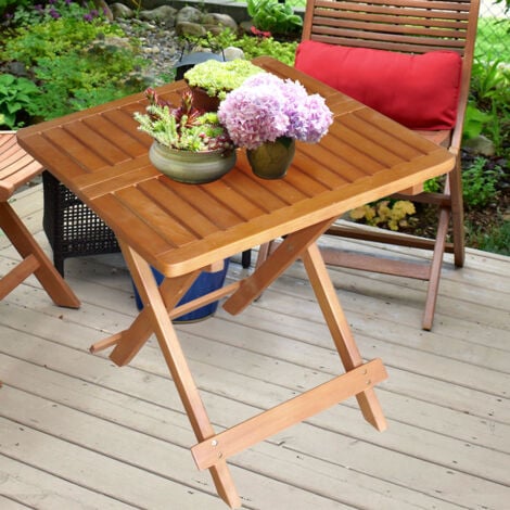Außen Bistrotisch Klapptisch Holz Akazie geölt braun Gartentisch Balkon