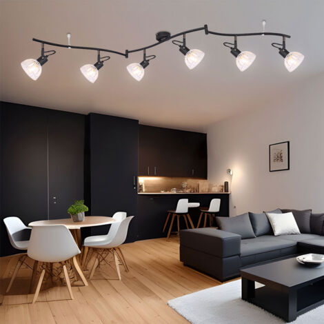GBLY LED Deckenstrahler 6 Flammig Wohnzimmer - Deckenleuchte Modern Deckenlampe GU10 Deckenspot Schwenkbar 330°Drehbar Spot Strahler Lampe Edelstahl Decke Schlafzimmer Innen Ohne Leuchtmittel