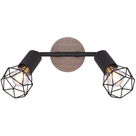 Plafonnier Spot Orientable 6 Flammes - Longueur 116 Cm, Couleur Altmessing/noir, Design Moderne, IP20